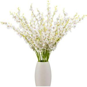 Artificial Orchid Silk Fake Flowers Faux Dancing Lady Orchids Stems Flower 10Pcs